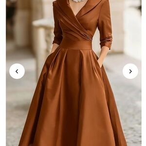 Elegant Brown Women's Dress